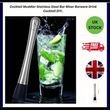 Cocktail Muddler Stainless Steel Bar Mixer Barware Drink Cocktail DIY..