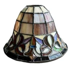 Vintage Tiffany Style Stained Glass Shade 8 7/5” Bell Shaped
