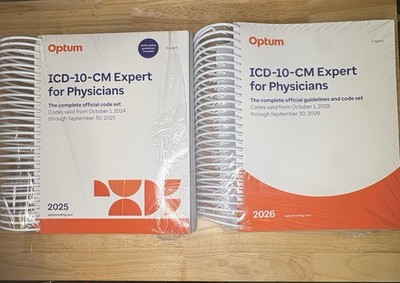 Optum ICD-10-CM Expert for Physicians 2026  & 2025 Spiral Bound Book With Tabs