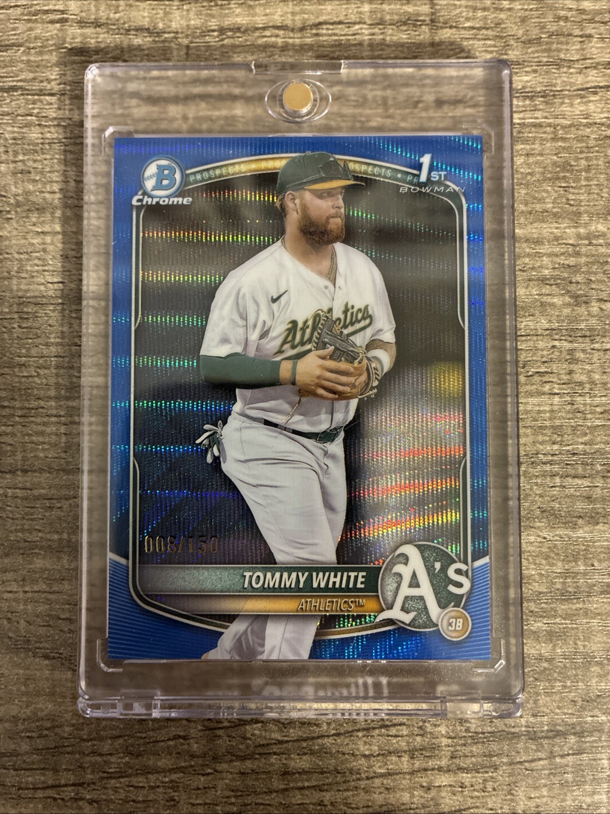 2025 Bowman Chrome Prospects Tommy White #BCP-251 Blue Wave Refractor /150 (RC)