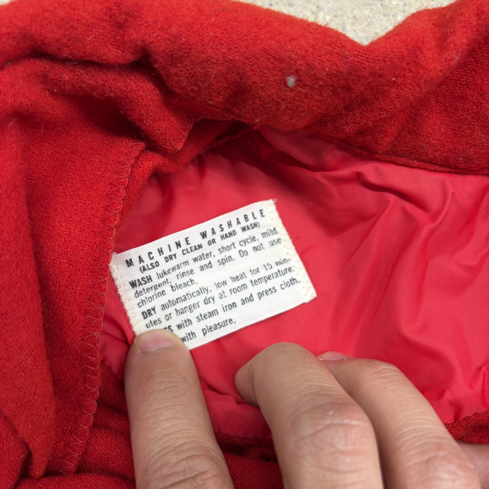 Vintage Pendleton Red Wool Loop Collar Button Up … - image 7