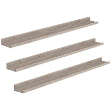 Floating Shelves, Wall Shelf Set of 3, 47.2 Inches Hanging Shelf with Raised ...