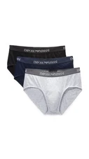 EMPORIO ARMANI MENS COTTON 3-PACK BRIEF UNDERWEAR   # 110824CC722-NWT