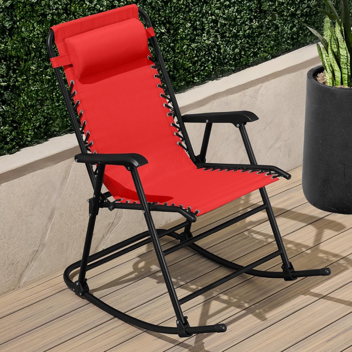 Best Choice Products Outdoor Zero Gravity Rocking Chair, Folding Reclining Patio