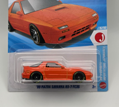 Hot Wheels 1989 Mazda RX7 FC , Savanna, Real Rider custom wheel