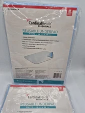 2 Cardinal Health Essentials 36”x54”Reusable Underpad Bed Pads Washable