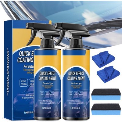Quick Effect Car Coating Spray 2 Pack, Waterless Wash Polish, Paint Protectio...
