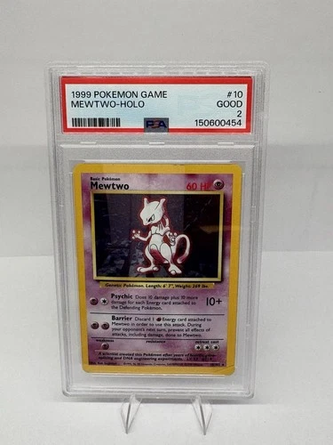 1999 POKEMON BASE SET UNLIMITED #10 MEWTWO-HOLO PSA 2