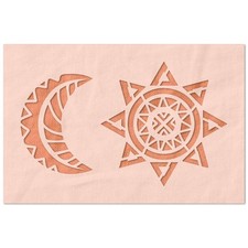Sun  Moon Wall Art Reusable Plastic Stencil - StencilAir