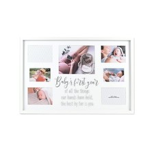 7-Opening Baby's First Year 30" X 20" Wall Hanging Collage Frame Holds Four 5...