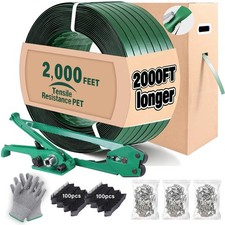 FoundGo PET Banding Strapping Kit for Heavy Duty Tough Pallet 2000FT, Green