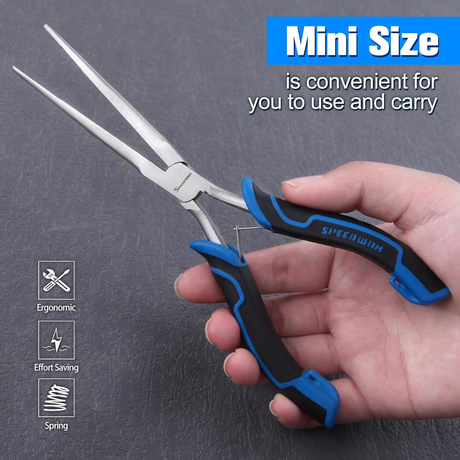 Long Reach Needle Nose Pliers Thin Extra Long Needle Nose Pliers with Serrated J
