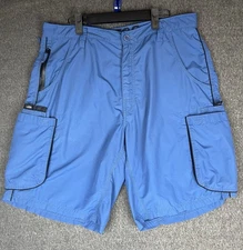 AFTCO Shorts Mens 34 Blue Cargo Nylon Bluewater Wear Fishing Outdoors