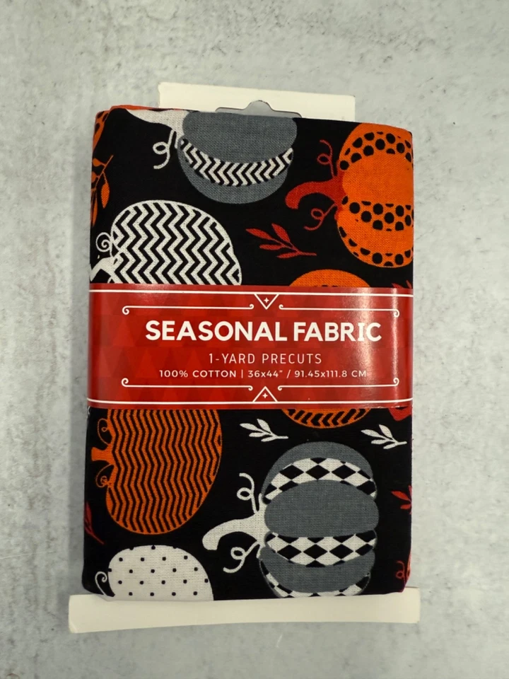 Seasonal Fabric 1-Yard Cotton Precuts Pumpkins Eyeballs spider web ghost - Image 4 of 4