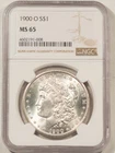 1900-O $1 MORGAN DOLLAR - NGC MS-65, BLAST WHITE GEM!