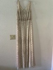 BHLDN Blaise Maxi Dress in Blush/Champagne, size 6 sequin neutral bridesmaid