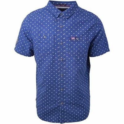 Superdry Herren Webhemd Indigo Riveter Polka Dot S/S