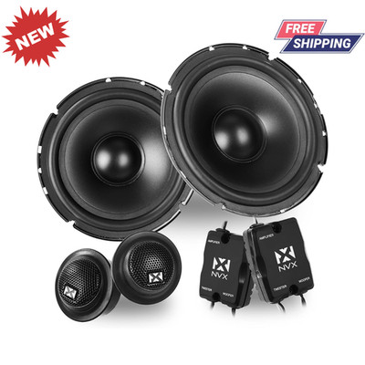 6.5'' Car Speakers 600W Max 2-Way Component System with Tweeters & X-Overs (Pair)