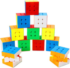 12 Pack 3X3 Speed Cube Set,2.18 Inch Bulk Magic Cube Stickerless 12Pcs
