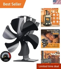 Wood Stove Fan Heat Powered Stove Fan Heater Fireplace Fan for Pellet/Wood Bu...