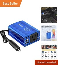 Durable 150W Car Inverter - Quiet Operation  Fast Charging for All Your Devices