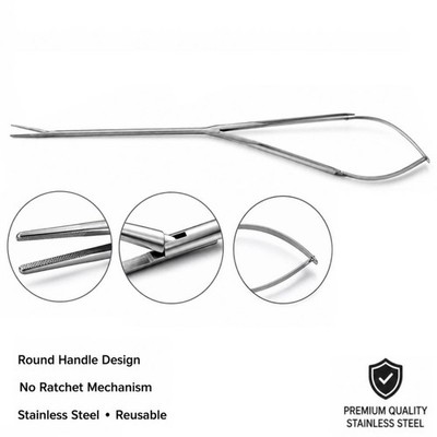Jacobson DeBakey Forceps | 1mm Straight Jaws, 5mm Shaft, 16 inch Working
