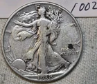 1938 D Walking Liberty Half Dollar Fine Semi-Key. Free Shipping. Rev Rim Damage.