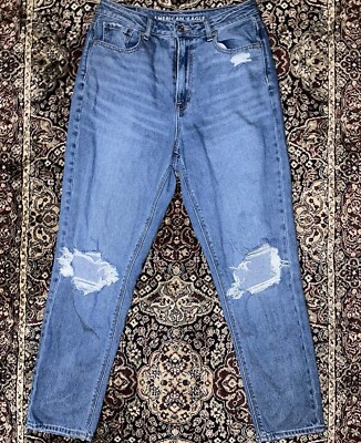 American Eagle Women's Size 8 Comfort Stretch Distressed Blue Denim Jeans
