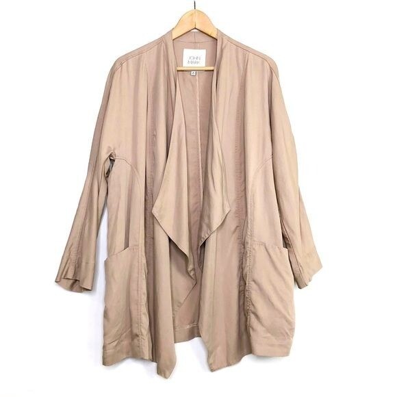 John Mark tan Open closure waterfall jacket | eBay display picture 2