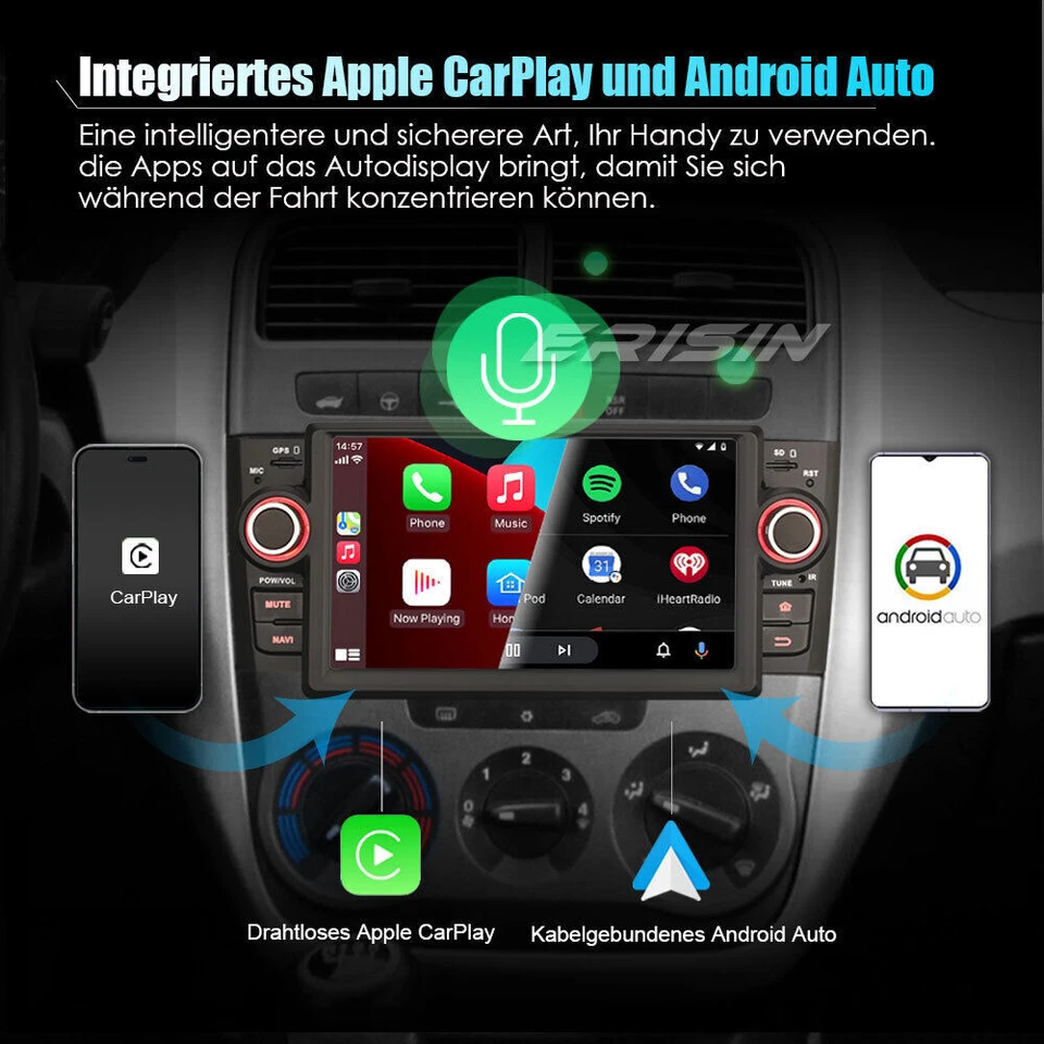 8-Kern 64GB Android 13 Autoradio GPS Navi für Fiat Punto Linea DAB+ CarPlay WiFi - Bild 3 von 4