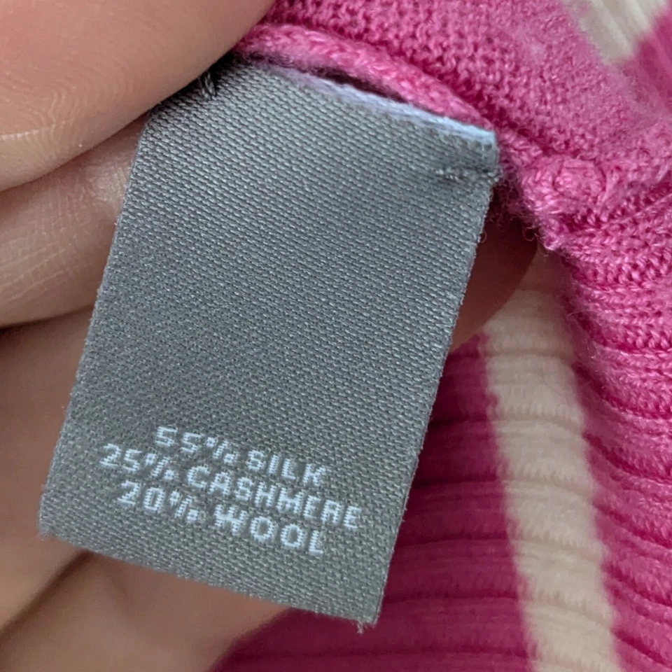 Cárdigan a Rayas Cascada Colección Cascada Neiman Marcus Rosa Blanco Talla XS Foto 4 de 4