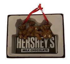 Hershey's Chocolate Bar Christmas Ornament 2008 Kurt Adler 4 Teddy Bears Box