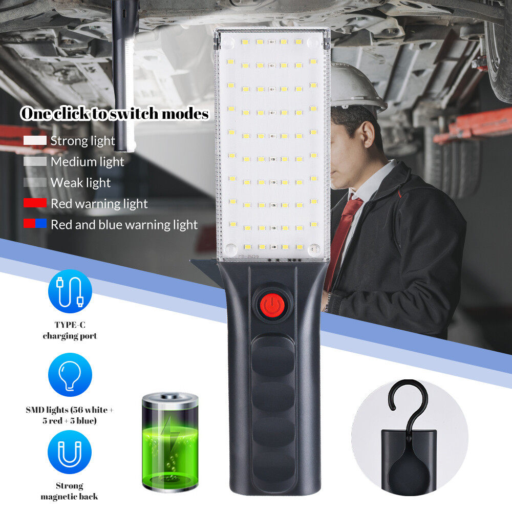 Torcia LED COB 50000LM Ricaricabile USB – Pocketman Con Batteria E Magnete, 4 Modalità