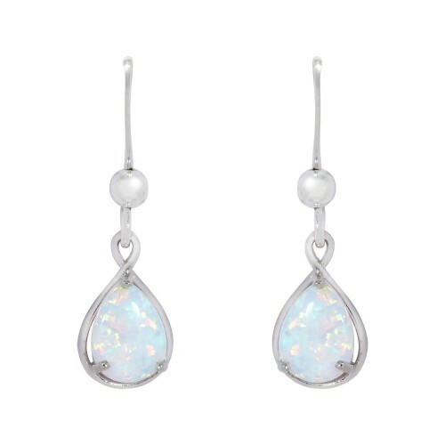 SilberDream - Orecchini a goccia, zirconia, bianco, in argento