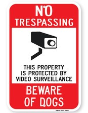 No Trespassing... Beware of Dogs Sign