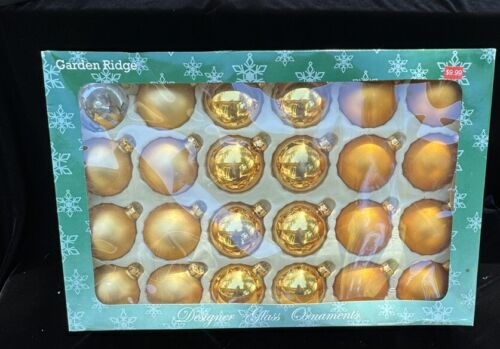 SILVESTRI Set Of 23 Glass Ornaments 3 Shades Of Gold Assortment Vintage - Picture 1 of 13