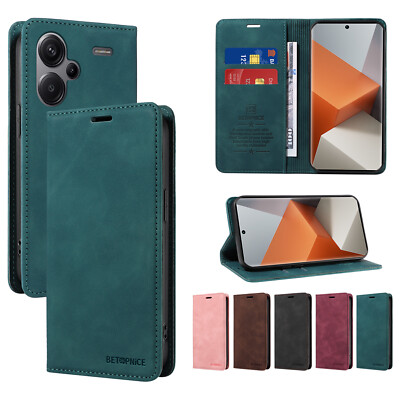 Handyhülle für Xiaomi 14 K70 13C 13T Note 13 Magnet PU Leder Flip Geldbörse Etui