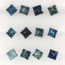 BLUE DIAMOND 1.50 MM PRINCESS CUT ALL NATURAL SOLD PER STONE F-2854