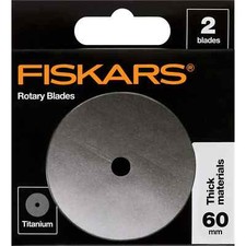 Fiskars 60mm 2 Pack Rotary Blade Replacement Blades Premium Titanium