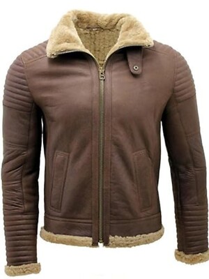 Clearance B3 Bomber Sheepskin Real Leather Flying Aviator Real Shearling Jacket