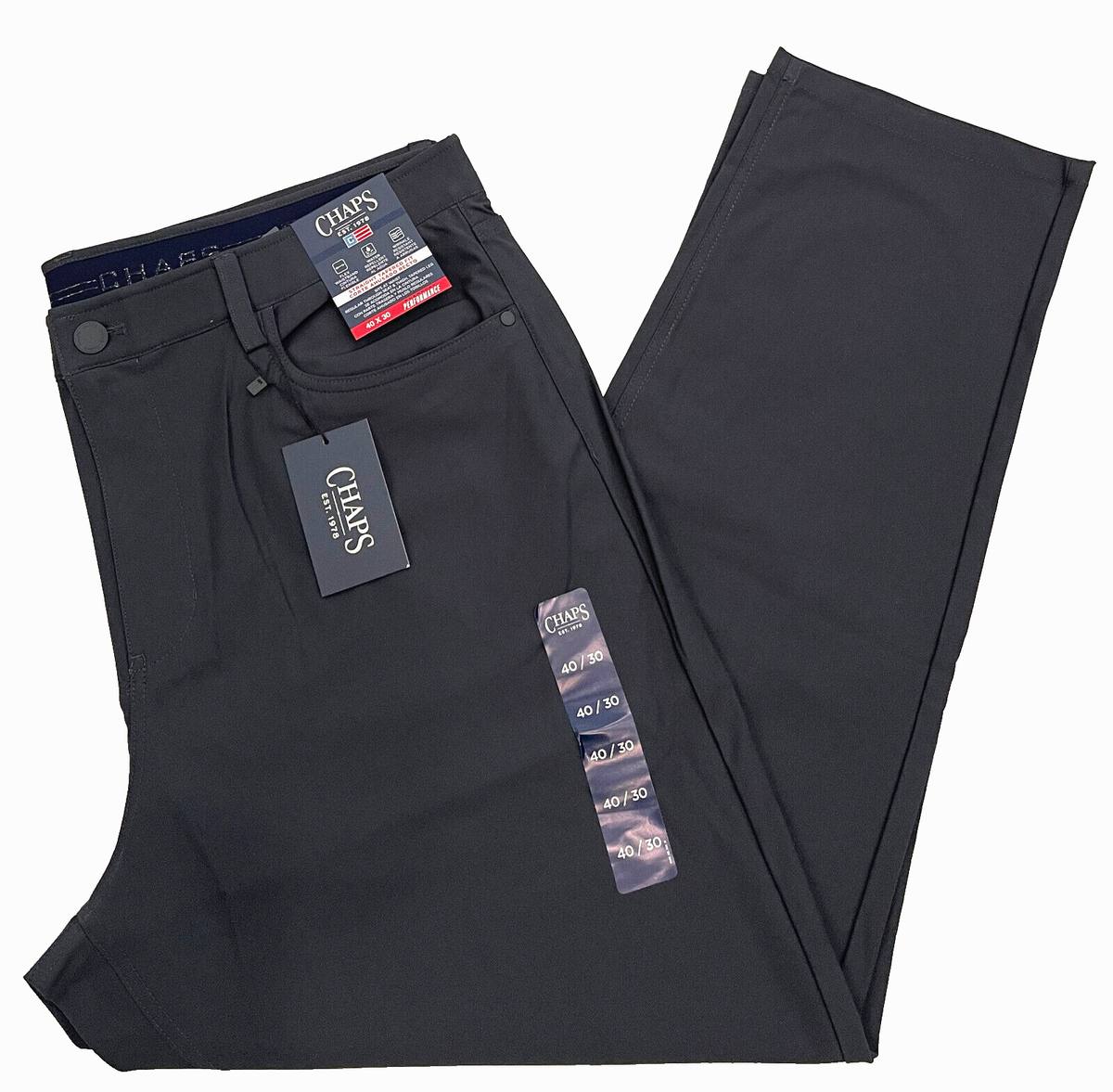Chaps Men's & Big Men's Straight Tapered Fit Pants with Pockets Chaps Men's & Big Men's Straight Tapered Fit Pants with Pockets