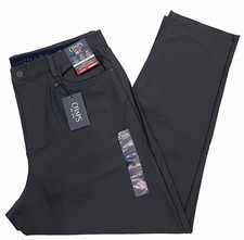 Chaps Mens 5-Pocket Performance Straight Tapered Pants 40X30 Charcoal (Gray)
