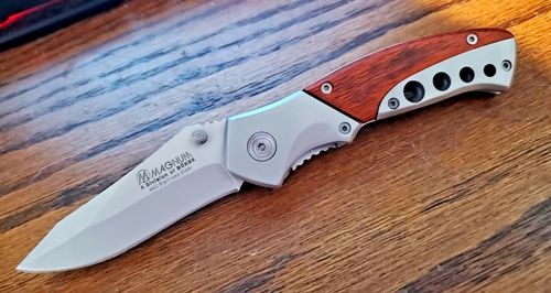 Boker Magnum Folding Knife Wood Handle YA105 with Box