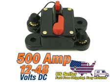 500 Amp Waterproof Circuit Breaker Auto/Marine/Solar 12-48V DC Manual Reset