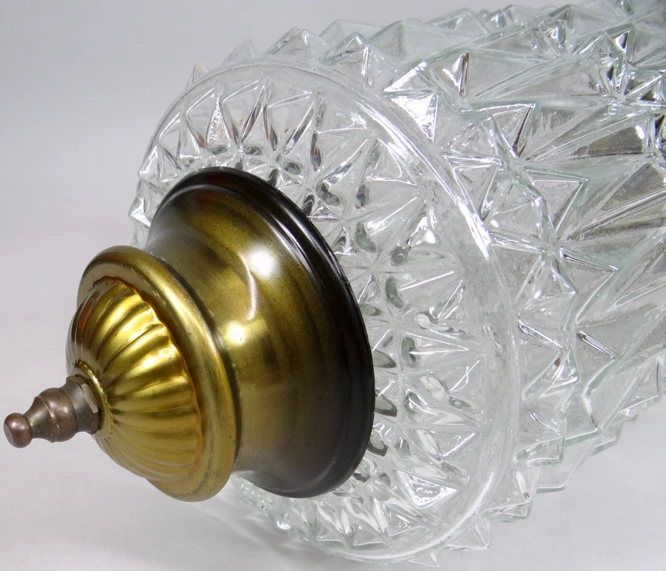 Vtg Ceiling Light Fixture Pendant Lamp Atomic Torpedo MCM Hollywood Regency 18x6 - Image 4 of 4