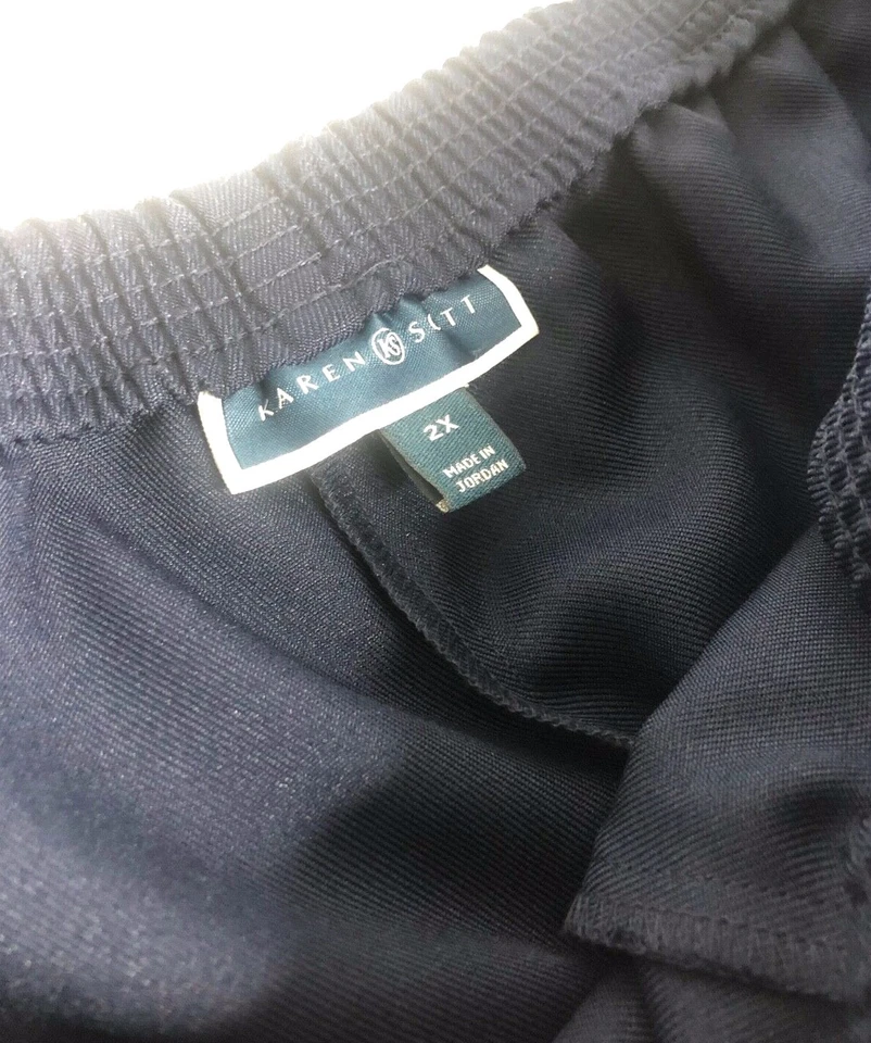 Pantalones cómodos de cintura Karen Scott para mujer talla 2X Plus azul marino nuevos con etiquetas Foto 4 de 4