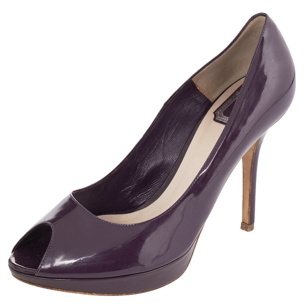 Escarpins Dior en cuir verni violet taille 39