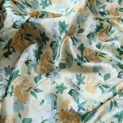 Retro bedruckt Faux Seide Satin Stoff Floral Blume für Handwerk Kostüm Kissen