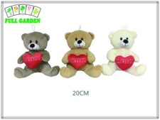 PELUCHE ORSO CON CUORE LOVE SAN VALENTINO REGALI 3ASSORTITI
