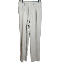 Uniqlo Pleated Ivory Pants Womens Size Medium  Wide Leg Minimalist Capsule